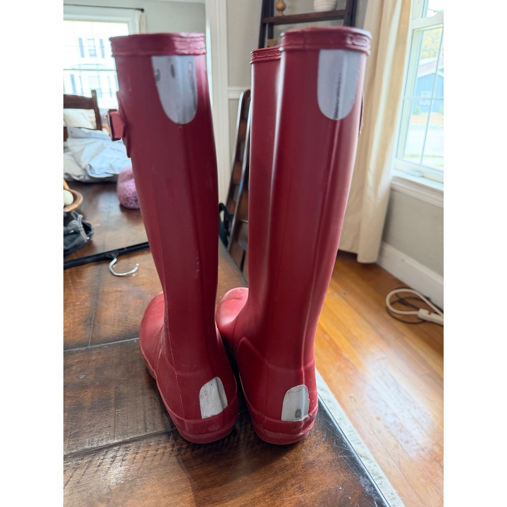 Hunter Kids Original Tall Red Matte Waterproof Rain Boots Size 4G 5B EU 36 - Picture 2 of 5
